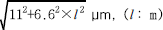 √11²+6.6²xl² μm